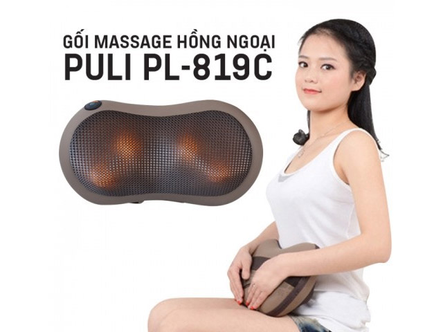 Gối massage hồng ngoại cho ô tô Puli PL-819C